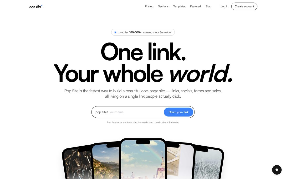 Pop Site — Site Builder website screenshot